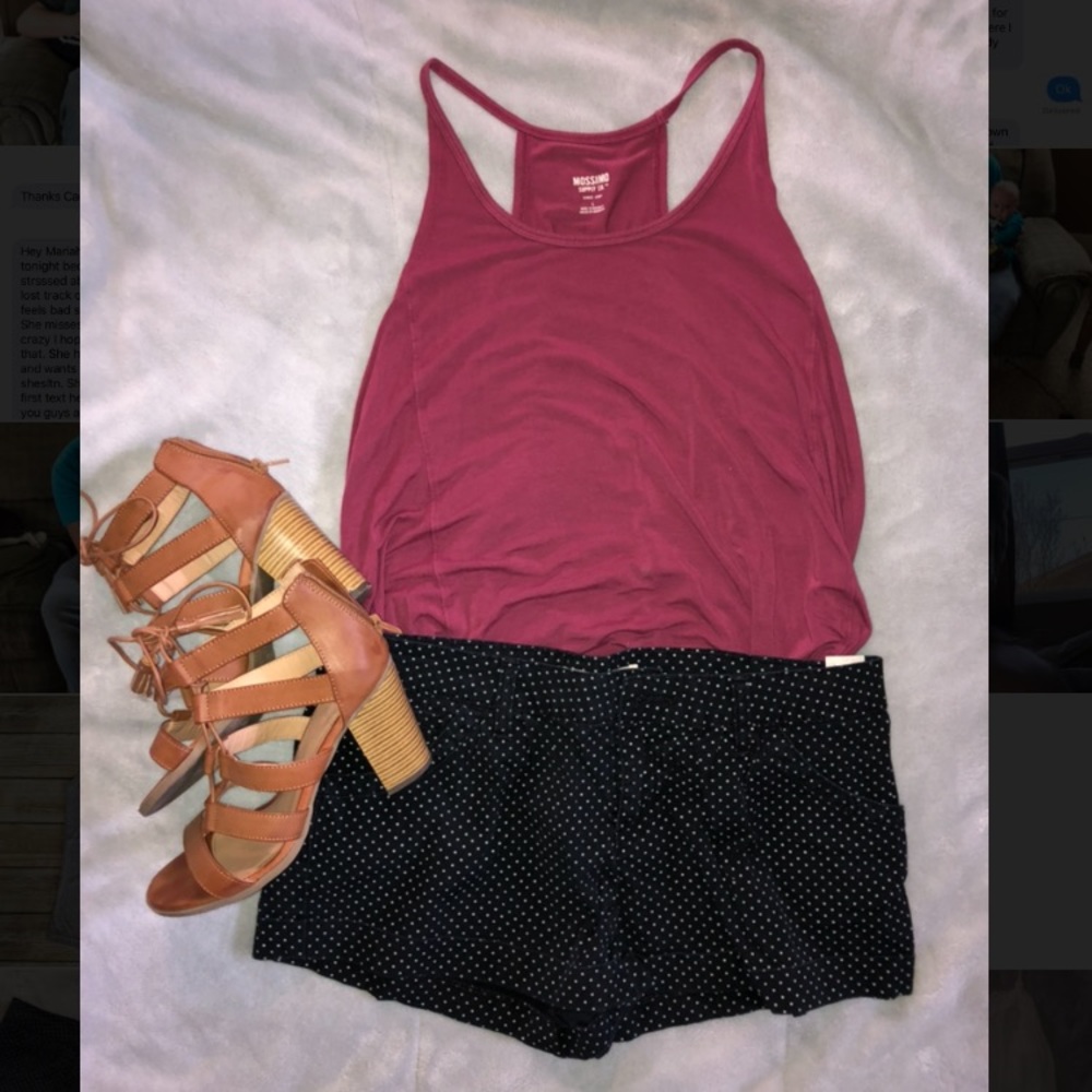 Black and white polka dot shorts